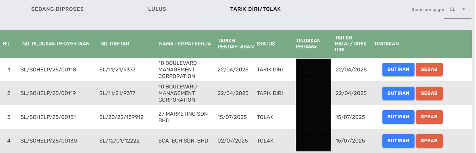 Tab Tarik Diri/Tolak