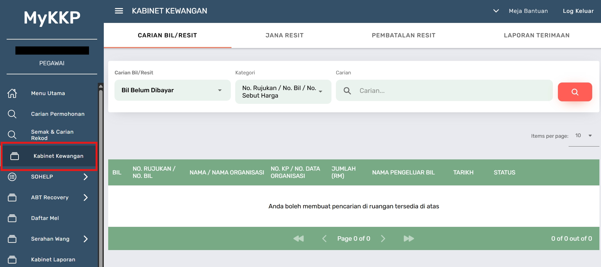 Halaman Kabinet Kewangan