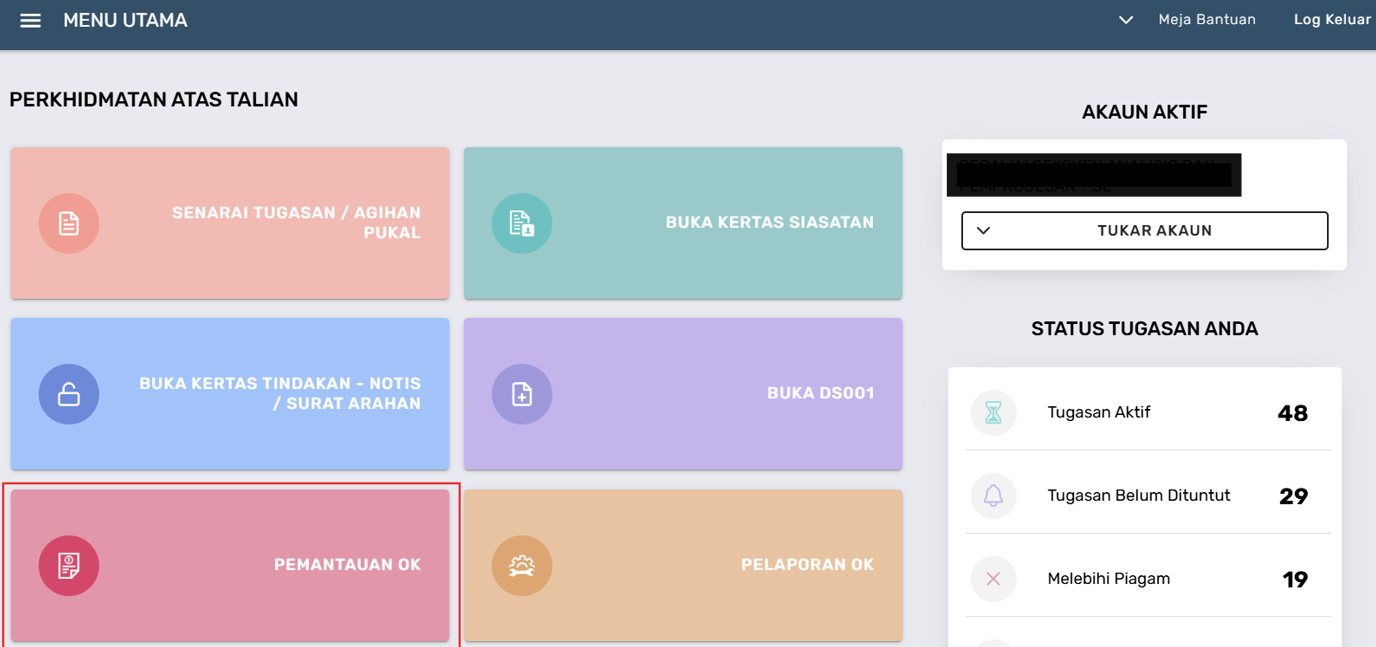 Halaman Pemantaun OK