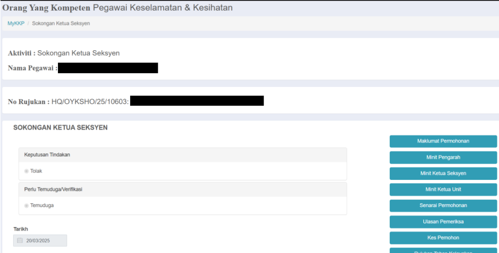 Halaman Sokongan Ketua Seksyen