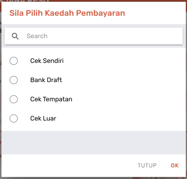 Popup Kaedah Pembayaran