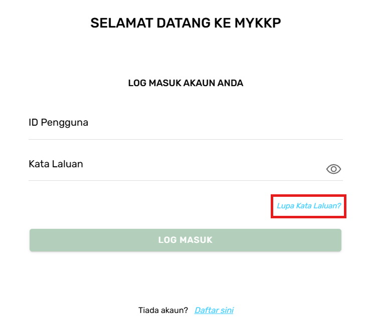 Halaman Log Masuk MyKKP