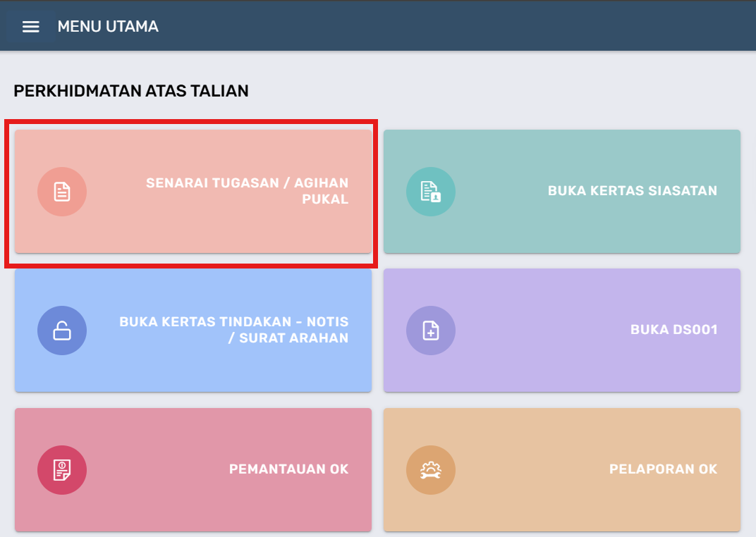 Halaman Menu Utama