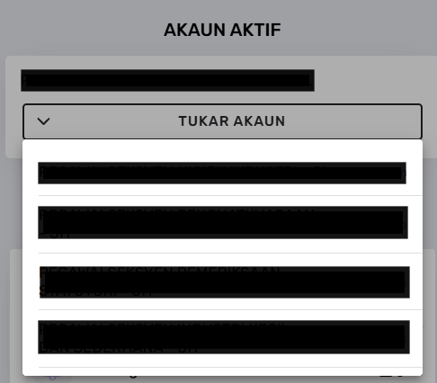 Paparan Akaun Tanggung Tugas