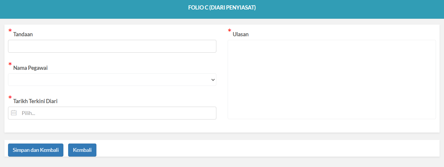 Pop-up Folio C (Diari Penyiasat)