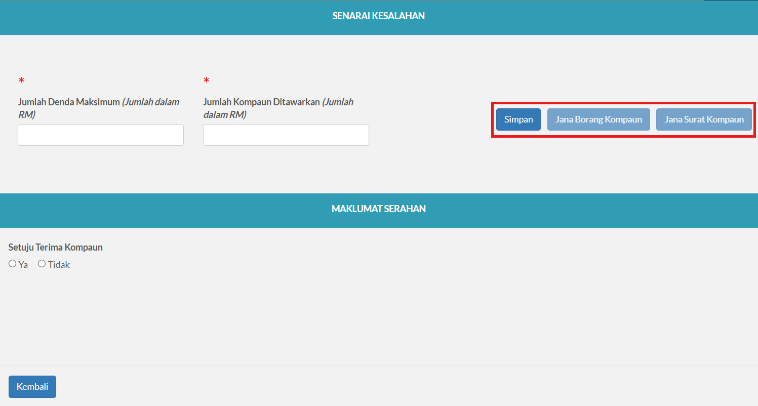 Pop-up Maklumat Kompaun