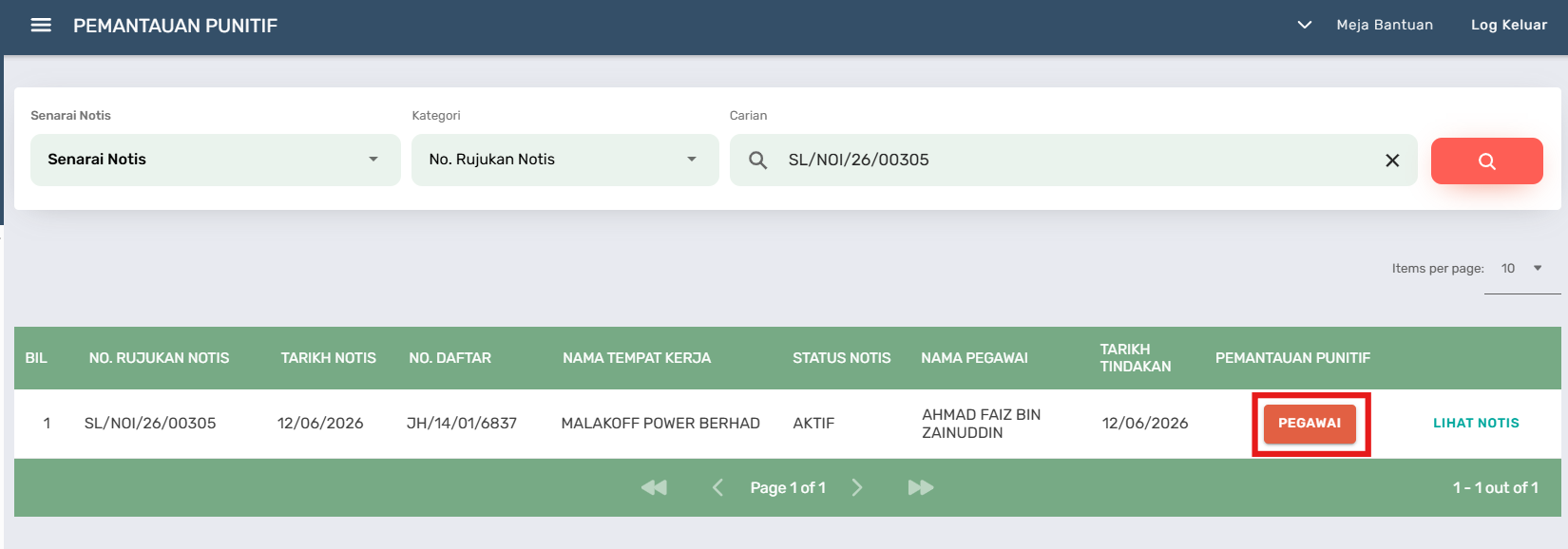 Halaman Pemantauan Punitif