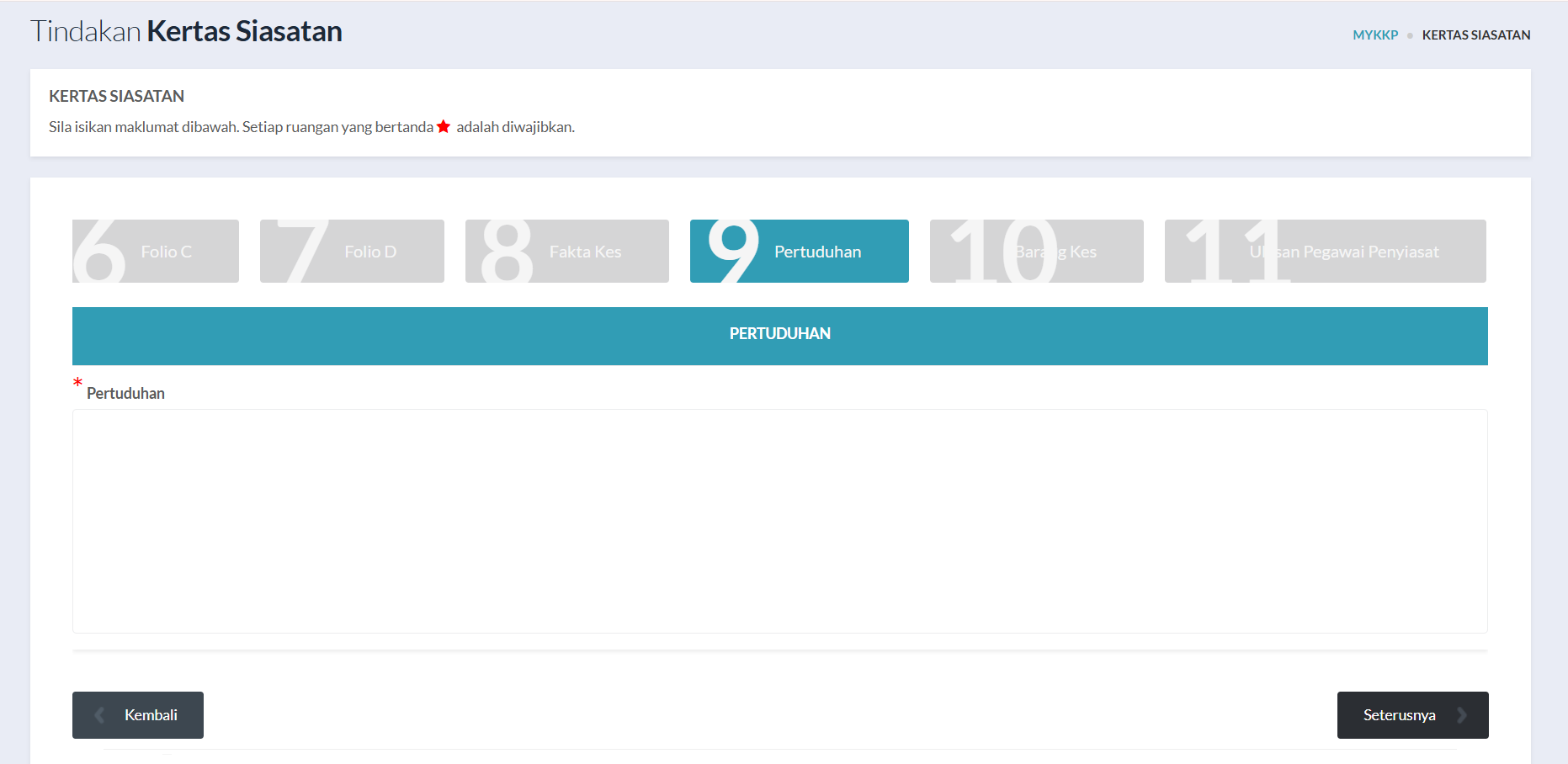 Tab 9: Pertuduhan