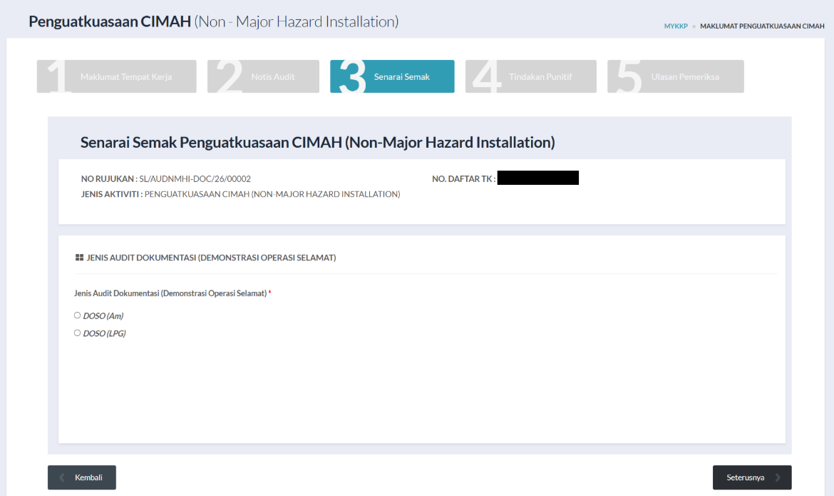 Tab 3: Senarai Semak